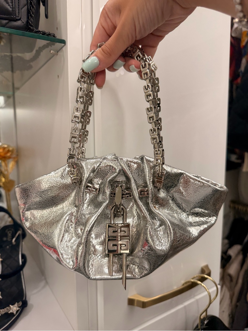 Givenchy silver chain Kenny mini bag